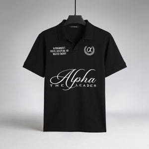 Polo pour homme durable, noir, coupe classique, imprimé, 270 GSM, décontracté et tendance - Product Image 1