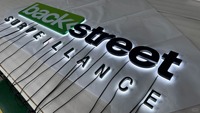 Enseigne murale de devanture de magasin en métal 3D personnalisée avec rétroéclairage LED, lettres en acier inoxydable doré pour bâtiments, magasins, entreprises automobiles