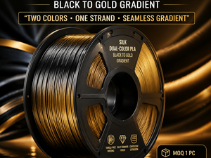 Filamento PLA Bicolor de Seda de 1.75mm y 1kg para Impresora 3D, Degradado Negro Rojo Negro Dorado, Sin Burbujas, Sin Enredos, para Bambu Lab - Product Image 6