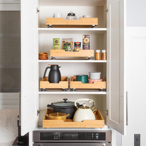 Étagère de rangement coulissante en bambou pour tiroir de cuisine <span class=keywords><strong>sous</strong></span> l'évier, <span class=keywords><strong>organisateur</strong></span> de <span class=keywords><strong>placard</strong></span> extensible - Product Image 4