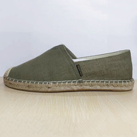 Chaussures en toile plates pour hommes, respirantes et confortables, vente en gros, semelles en caoutchouc de chanvre, Espadrilles décontractées à enfiler