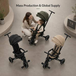<span class=keywords><strong>BEBELUX</strong></span> Fabricant Direct Tricycle Bébé 8-en-1 Homologué Cabine Pliable Adapté Avion Poussette Multi-positions pour Enfants en Aluminium - Product Image 2