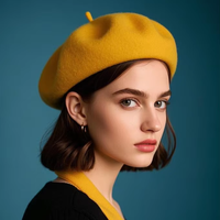Béret en laine brodé à la main, personnalisé avec logo promotionnel, de bonne qualité, réglable, unisexe, mode quatre saisons