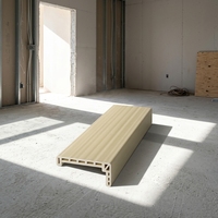 Kit de garniture de porte intérieure d'appartement en WPC anti-termites moderne avec architrave et cadre laminé en film PVC