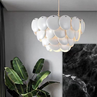 Lustre Coquillage en Céramique, Style Nordique Luxe Léger, pour Restaurant, Salon, Chambre, Escalier, Décoration d'Hôtel de Charme
