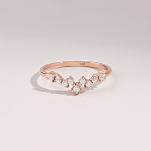 Anillo Apilable <span class=keywords><strong>de</strong></span> Oro Sólido <span class=keywords><strong>de</strong></span> 14K MaiYi, Anillo con Racimo <span class=keywords><strong>de</strong></span> Diamantes, Anillo con Diamantes Naturales para Mujer - Product Image 1