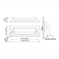 Feu de scène LED rectangulaire 7,0 pouces x 2,4 pouces avec fonction stroboscopique pour remorque/camion, lampe clignotante SAE/DOT/FMVSS108