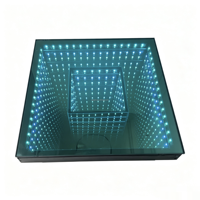 Plancher de danse LED 3D magnétique Infinity Abyss, DMX512, changement de couleur RGB, dalles de sol miroir pour événements, fêtes, banquets, éclairage de scène