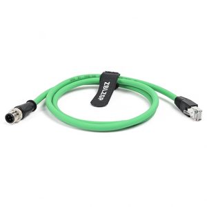 Câble Ethernet industriel ZBLZGP M12 D-Code 4 broches mâle vers RJ45, 3M, blindé, PVC, étanche IP67, pour moniteur d'ordinateur - Product Image 2