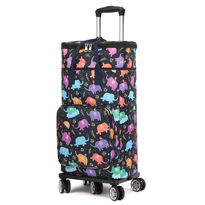 Vente en gros de <span class=keywords><strong>chariot</strong></span> d'épicerie <span class=keywords><strong>pliable</strong></span> de grande capacité Roues universelles Sac isolé en feuille d'étain Fabriqué en Oxford PP - Product Image 1