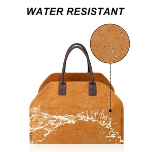 Bolsa de Lona Encerada Unisex para Leña, Forro de Poliéster con Cierre Abierto para Chimenea, Accesorios para Estufa de Leña, Bolso de Mano - Product Image 4