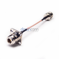 Câble coaxial RF OEM RG316 50 Ohm BNC mâle vers N femelle avec bride à quatre trous pour antenne WiFi