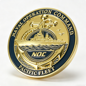 Moneda Conmemorativa Personalizada de Aleación de Zinc con Grabado 3D, Esmaltado, Impresión UV, Diseño de Ancla de Buque de Guerra, para Halloween/Navidad - Product Image 6