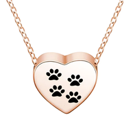 Bijoux de crémation pour animaux de compagnie pour les cendres pendentif empreinte de patte coeur urne collier mémorial souvenir bijoux pour animaux de compagnie chien chat cendres