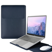 Étui pour ordinateur portable Pofeis personnalisé, 14, 15, 16 pouces, fin, imperméable, en similicuir, étui en cuir PU pour ordinateur portable avec support pour Macbook