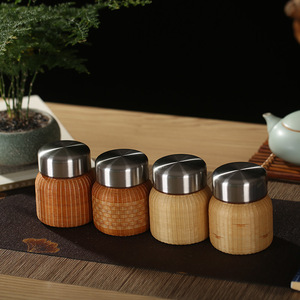 Chinese Handmade Bamboo Woven Glass Tea Water Bottle With Lid Stainless Steel Large Bellied Cup For Women Cold Drink Storage - Product Image 4