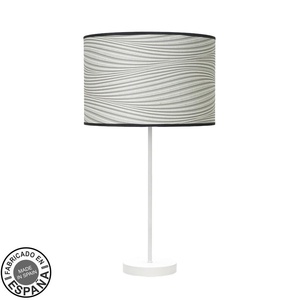 Lámpara de mesa E27 blanca con surco gris, medidas 63x30x30 cm, ideal para iluminar espacios y decoración moderna. - Product Image 1