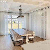 Voile de fenêtre personnalisé de haute qualité, rideaux en Tulle léger de luxe, rideau de fenêtre blanc transparent pour salon