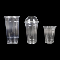 12 /16 /24 /32 oz gobelets en plastique jetables avec couvercles clair Transparent personnalisé imprimé Logo café froid en plastique PET tasse pour boisson