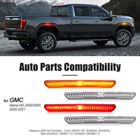 Feux latéraux à LED double style X spécifiques au véhicule pour GMC Sierra 2500 3500 HD 2020 2021, ensemble de 4 lampes de garde-boue avant et arrière