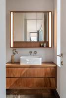Vente en gros usine : Meuble de salle de bain mural moderne de luxe en marbre, taille personnalisée, pour hôtels et maisons, avec lavabo en pierre d'ardoise