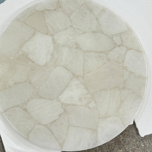 Bán Buôn Tự Nhiên Rắn Bán Đá Quý Tinh Thể Màu Trắng Đá Thạch Anh Vòng Bàn Cà Phê Top - Product Image 3