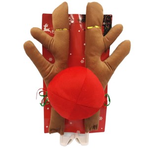 Pegatinas de coche con astas de reno navideñas, decoración de capó de piel sintética, accesorios lindos de dibujos animados para el coche en las fiestas - Product Image 4