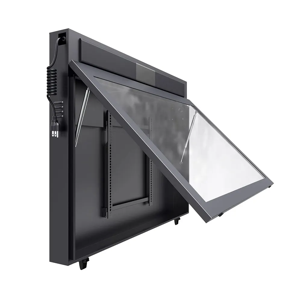 customized 50 60 '' outdoor waterproof non touch LCD display monitor screen case secure TV enclosure