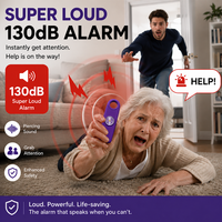 Dispositif d'alarme SOS pour personnes âgées avec fonction d'appel Bluetooth, alarme de sécurité personnelle rechargeable avec lumière LED