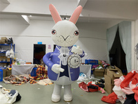 Costume gonflable de lapin Alice au pays des merveilles pour la décoration de fête