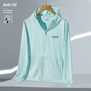 เสื้อแจ็คเก็ตแบบสวมใส่ได้ทั้งชายและหญิง มีซิป น้ำหนักเบา แห้งเร็ว ระบายอากาศได้ดี ผลิตจากโพลีเอสเตอร์ 90% สแปนเด็กซ์ 10% ทรงเข้ารูป มีฮู้ด ป้องกันรังสียูวี ป้องกันแสงแดด - Product Image 1