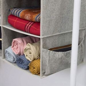 Detachable 3 <b>Shelf</b> Collapsible Hanging Organizer for Clothes and Shoes Canvas Hanging Closet <b>Shelf</b> Organizer - Product Image 3