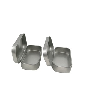 Petite boîte en étain argentée à charnière, taille personnalisée, boîte en étain avec logo, emballage cadeau de Noël, boîte en métal, boîte de rangement pour bijoux fins, boucles d'oreilles - Product Image 1