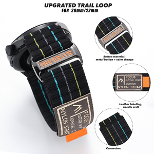 Bracelet en nylon Eraysun pour <span class=keywords><strong>Samsung</strong></span> Galaxy Watch 7 6 5 4 40 mm 44 mm Classic/Active/<span class=keywords><strong>Gear</strong></span> <span class=keywords><strong>S3</strong></span> <span class=keywords><strong>Frontier</strong></span> 20 mm 22 mm Sport Loop Strap - Product Image 2