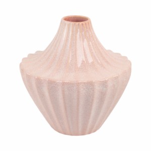 Vaso in ceramica scanalato e arrotondato per soggiorno, decorazione per la casa, centrotavola, decorazione per camera da letto. - Product Image 4