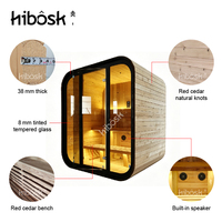 Cabine de sauna extérieure en bois de cèdre rouge à prix d'usine pour 3-4 personnes avec éclairage LED et équipement audio