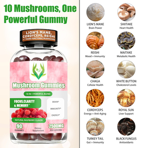 อาหารเสริมกัมมี่เห็ดธรรมชาติ แบรนด์ส่วนตัว รสราสเบอร์รี่ธรรมชาติ กัมมี่เข้มข้นผสมเห็ด 10 ชนิด - Product Image 4