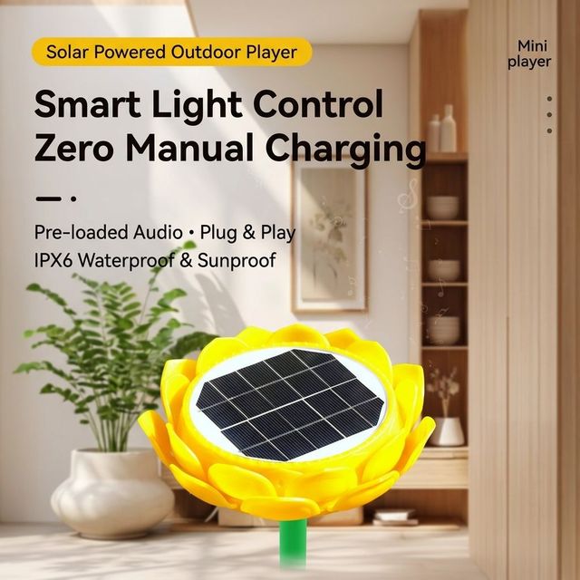 Wholesale Outdoor Solar Music Player IPX6 Waterproof Lotus Flower Speaker Garden Lawn Path Decoration Alert Factory Price