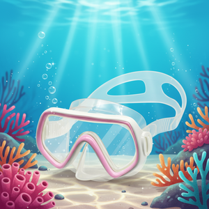 หน้ากากดำน้ำสำหรับเด็ก, หน้ากากดำน้ำแบบไม่มีกรอบป้องกันฝ้า, เลนส์เดี่ยวขนาดเล็กพร้อมสายรัดซิลิโคนสำหรับการว่ายน้ำสำหรับเด็ก - Product Image 3