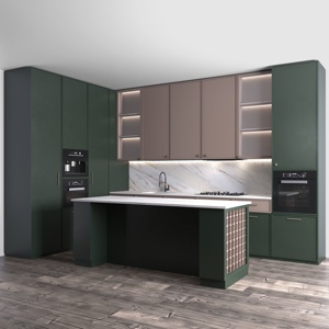 <span class=keywords><strong>PA</strong></span> đồ <span class=keywords><strong>n</strong></span>ội thất nhà Modular hiệ<span class=keywords><strong>n</strong></span> đại đảo Bar thiết kế PVC tường tủ bếp - Product Image 2