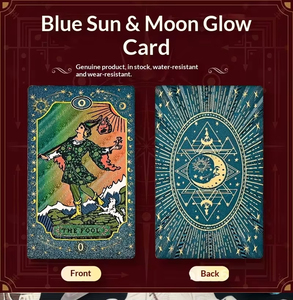 YY nuevo tarot Hanshin Blue Moon Back Smith plástico impermeable lámina oro 78 cartas caja color - Product Image 4
