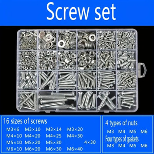 1059pcs 304 Stainless Steel Screw And Nut Set Metric Round Head Phillips Pan Head Grade A Class 8.8 For Standard Use - Product Image 5