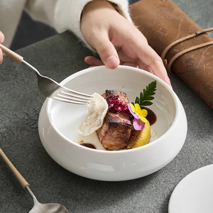 Tazón de Cerámica para Aperitivos con Tapa Esmaltada, Plato de Porcelana Estilo Europeo, Vajilla y Utensilios de Cocina para Hoteles y Restaurantes - Product Image 4