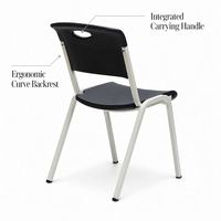 Chaise d'entraînement empilable en plastique avec siège ergonomique pour salle de classe scolaire