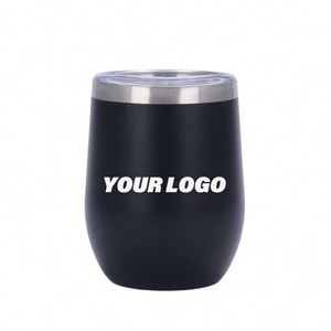 Vaso Térmico Personalizado de Acero Inoxidable de 12 oz, Doble Capa, Aislado al Vacío, con Forma de Huevo, Mini Taza para Café con Tapa, para Exteriores - Product Image 1