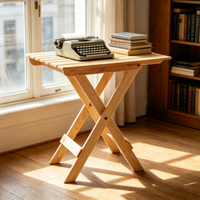 Table d'appoint pliable en bois de FIR, imperméable, légère, structure robuste, pour extérieur, plage, camping, jardin, usage quotidien - Vente flash