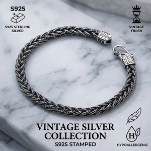 Commercio all'ingrosso 6mm S925 braccialetto in argento Sterling per gli uomini e le donne Vintage moda retrò Vajra Fox catena gioielli per il regalo - Product Image 1
