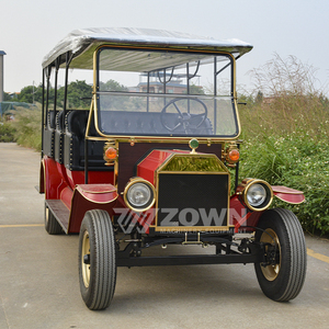 Auto Clásico Retro Eléctrico ZOWN de 4 Plazas, Rojo con Detalles Dorados, Diseño Descapotable - Product Image 5