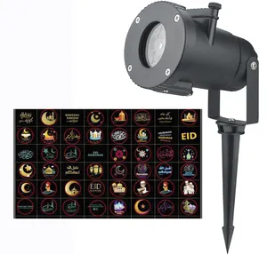 Hồi Giáo Ramadan Eid Mubarak Hồi Giáo Trang Trí LED Chiếu Đèn Xoay Hát Ánh Sáng Không Thấm Nước Cảnh Spotlight Trong Nhà Ngoài Trời