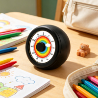 Minuteur visuel mécanique analogique rotatif à chiffres pour enfants, 60 minutes, avec aimant, pour restaurant, table, bureau, cuisine, étude, cadeau, tour de magie